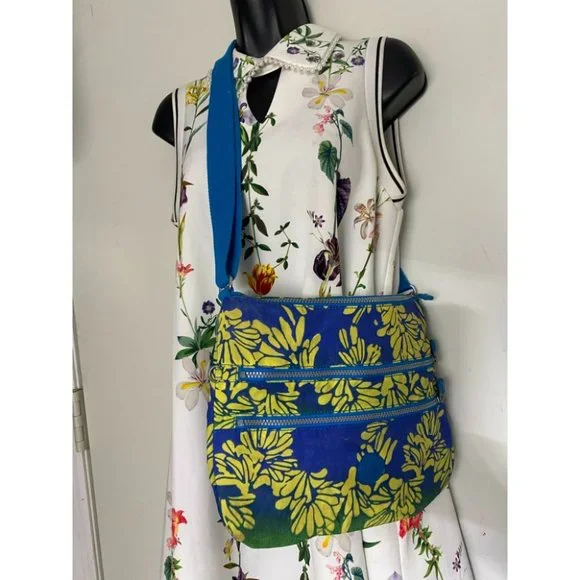 KIPLING Medium Blue Yellow Nylon Crossbody Bag - Picture 10 of 12